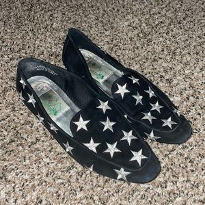 Vintage | Black Star Smoking Slipper Loafer Shoe 7